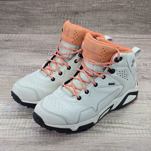 Under Armour Tabor Ridge Gore Tex Women's Size 6.5 Beige Leather Hiking Boots - Picture 12 of 14
